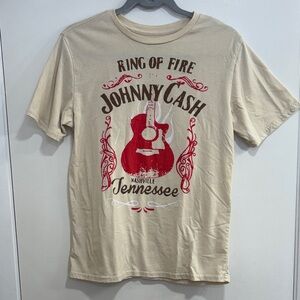 Soft Ash Beige Johnny Cash Graphic Tee